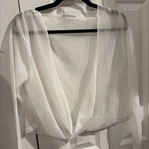 Zara White Sheer Blouse